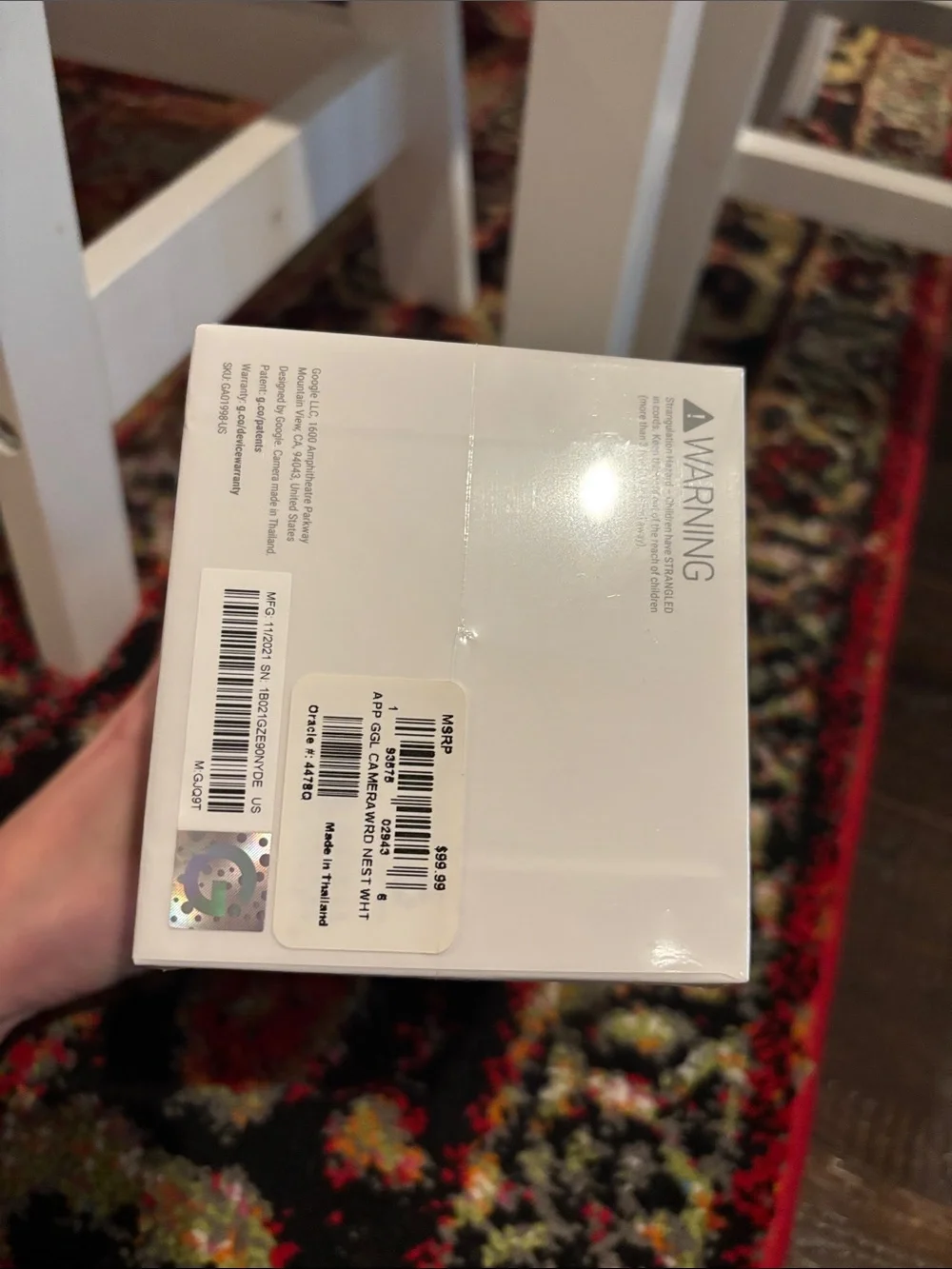 google Nest Cam Indoor Wired — White and Black